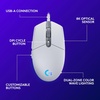 image:imageLogitech G203 Wired Gaming Mouse 8000 DPI Rainbow Optical Effect LIGHTSYNC RGB 6 Programmable Buttons OnBoard Memory Screen Mapping PCMac Computer and Laptop Compatible  LilacWhite
