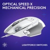 image:imageLogitech G502 X Wired Gaming Mouse  LIGHTFORCE Hybrid OpticalMechanical Primary switches Hero 25K Gaming Sensor Compatible with PC  macOSWindows  WhiteWhite