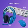 image:imageLogitech G733 Lightspeed Wireless Gaming Headset with Suspension Headband LIGHTSYNC RGB Blue VOCE mic Technology and PROG Audio Drivers  LilacBlue
