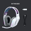 image:imageLogitech G733 Lightspeed Wireless Gaming Headset with Suspension Headband LIGHTSYNC RGB Blue VOCE mic Technology and PROG Audio Drivers  LilacWhite