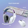 image:imageLogitech G733 Lightspeed Wireless Gaming Headset with Suspension Headband LIGHTSYNC RGB Blue VOCE mic Technology and PROG Audio Drivers  LilacWhite