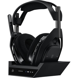 image:imageLogitech G Astro A50 X MultiPlatform Wireless Gaming Headset  Base Station for PS5XboxPC PLAYSYNC Video amp Audio Switcher HDMI 21 4K 120Hz VRR lt24bit48kHz 24hr Battery 24GHz amp BT  WhiteBlack