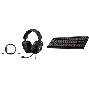 image:imageLogitech G Pro X SE Wired Gaming Headset with Microphone Detachable Microphone DTS HeadphoneX 71 for PC Xbox One Xbox Series XS PS5 PS4 Includes USB DAC  BlackTenkeyless