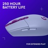 image:imageLogitech G305 X SUPERLIGHT Wireless Gaming Mouse Lightweight 59g HERO 44K Sensor RGB lighting LIGHTSPEED and Bluetooth 130 Hr Battery Life 6 Programmable Buttons Compatible with PCMac  WhiteLilac