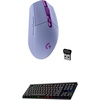 image:imageLogitech G305 X SUPERLIGHT Wireless Gaming Mouse Lightweight 59g HERO 44K Sensor RGB lighting LIGHTSPEED and Bluetooth 130 Hr Battery Life 6 Programmable Buttons Compatible with PCMac  WhiteLilac