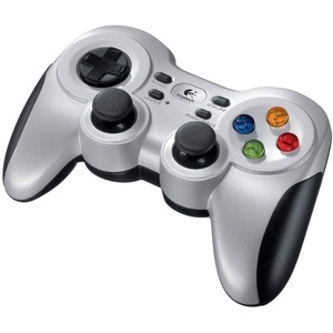image:imageLogitech G F710 Wireless Gamepad 24 GHz Wireless with USB NanoReceiver Controller Dual Vibration Feedback 4 Switch DPad PC  GreyBlackGamepad F710