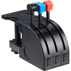 image:imageLogitech G Saitek PRO Flight Throttle Quadrant Professional Simulation Axis Levers LCD Display 3x TwoWay Rocker Switches Adjustable Bracket USB PC  BlackThrottle Quadrant