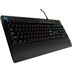 image:imageLogitech G213 Prodigy Gaming Keyboard  Wired RGB Backlit Keyboard with MechDome Keys Palm Rest Adjustable Feet Media Controls USB Compatible with Windows  BlackKeyboard