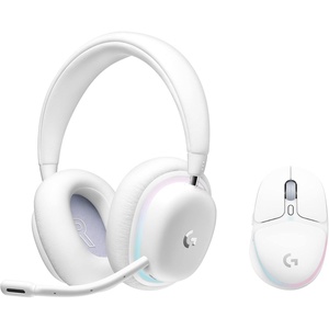 image:imageLogitech G735 Wireless Gaming Headset  G705 Mouse Customizable LIGHTSYNC RGB Lighting Lightspeed Wireless Bluetooth PCMacLaptop  White Mist