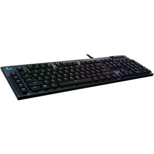 image:imageLogitech G815 LIGHTSYNC RGB Mechanical Gaming Keyboard with Low Profile GL Tactile Key Switch 5 programmable GKeysUSB Passthrough Dedicated Media Control Black and White colorwaysBlack