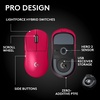 image:imageLogitech G PRO X Superlight 2 Wireless Gaming Mouse  Magenta  60g Symmetrical Shape lt8 kHz Polling 44K DPI PowerPlay Wireless Charging Supported USBC 5 Buttons For PCMacMagenta