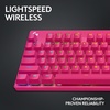 image:imageLogitech G PRO X TKL Lightspeed Wireless Gaming Keyboard Tactile Magenta  Lightspeed wireless UltraPortable Tenkeyless Design LIGHTSYNC RGB PBT keycaps Tactile SwitchesMagenta