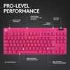 image:imageLogitech G PRO X TKL Lightspeed Wireless Gaming Keyboard Tactile Magenta  Lightspeed wireless UltraPortable Tenkeyless Design LIGHTSYNC RGB PBT keycaps Tactile SwitchesMagenta
