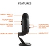 image:imageLogitech Creators Blue Yeti USB Microphone for PC Mac Gaming Recording Streaming Podcasting Studio and Computer Condenser Mic with Blue VOCE effects 4 Pickup Patterns Plug and Play  BlackoutBlackout