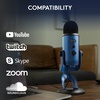 image:imageLogitech Creators Blue Yeti USB Microphone for PC Mac Gaming Recording Streaming Podcasting Studio and Computer Condenser Mic with Blue VOCE effects 4 Pickup Patterns Plug and Play  BlackoutMidnight Blue