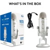 image:imageLogitech Creators Blue Yeti USB Microphone for PC Mac Gaming Recording Streaming Podcasting Studio and Computer Condenser Mic with Blue VOCE effects 4 Pickup Patterns Plug and Play  BlackoutSilver