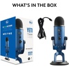 image:imageLogitech Creators Blue Yeti USB Microphone for PC Mac Gaming Recording Streaming Podcasting Studio and Computer Condenser Mic with Blue VOCE effects 4 Pickup Patterns Plug and Play  BlackoutMidnight Blue