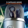 image:imageLogitech Creators Blue Yeti USB Microphone for PC Mac Gaming Recording Streaming Podcasting Studio and Computer Condenser Mic with Blue VOCE effects 4 Pickup Patterns Plug and Play  BlackoutSilver