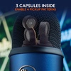 image:imageLogitech Creators Blue Yeti USB Microphone for PC Mac Gaming Recording Streaming Podcasting Studio and Computer Condenser Mic with Blue VOCE effects 4 Pickup Patterns Plug and Play  BlackoutMidnight Blue