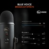 image:imageLogitech Creators Blue Yeti USB Microphone for PC Mac Gaming Recording Streaming Podcasting Studio and Computer Condenser Mic with Blue VOCE effects 4 Pickup Patterns Plug and Play  BlackoutBlackout