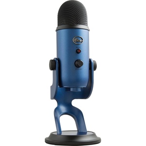 image:imageLogitech Creators Blue Yeti USB Microphone for PC Mac Gaming Recording Streaming Podcasting Studio and Computer Condenser Mic with Blue VOCE effects 4 Pickup Patterns Plug and Play  BlackoutMidnight Blue